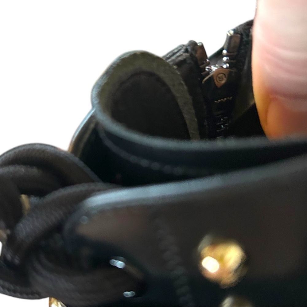 Dolce & Gabbana 9 Naxos combat boot studded jeweled lace‎ up zip crown embossed - Picture 13 of 16